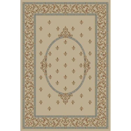 Perfectpillows 9 ft. 3 in. x 12 ft. 6 in. Jewel F.Lys Medallion Ivory PE887472